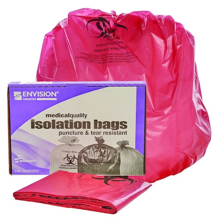 Stout By Envision Biohazard Medical Isolation Bags, 5055 Gallon Bags, PK25 ISR-5055-XH